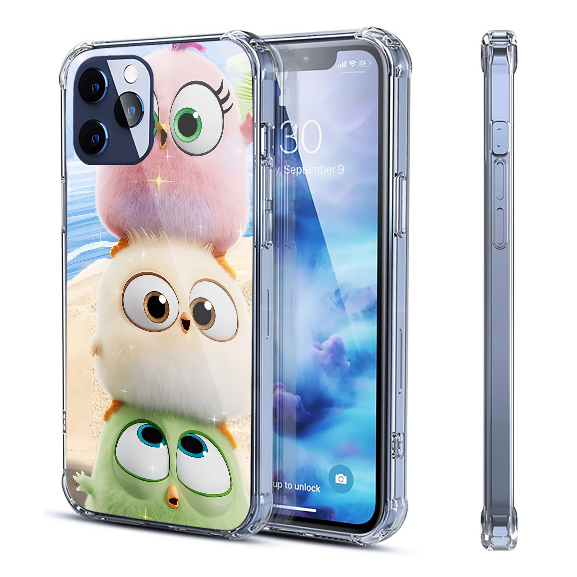 （画像用） Angry Birds アングリーバード 【iPhone 12シリーズ対応】透明スマホケース（クリアソフトケース）